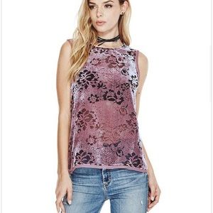 Guess Pink Nadiyah Burnout Top